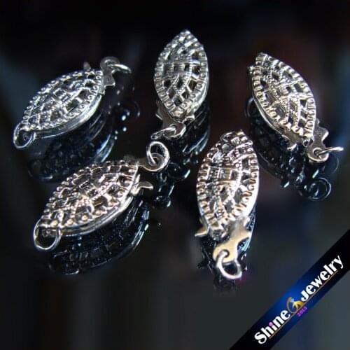 Jewelry Findings & Components Vintage Clasps Flower 10PCS white Gold plated Fish Jewelry Clasp Finding 6x15 mm Free shipping