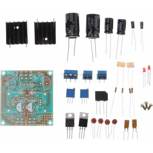 Fused LM317+LM337 Postive Negative Dual Card Power Adapter Electronic Parts DIY Kit Logic ICs Dropship
