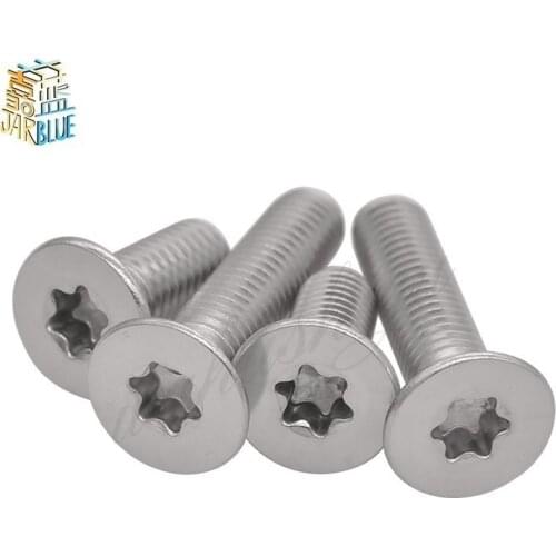 Iso14581 Gb2673 M2 M2.5 M3 M4 M5 M6 M8 304 Stainless Steel Torx Countersunk Screw Six-lobe Flat Head Machine Security Screws