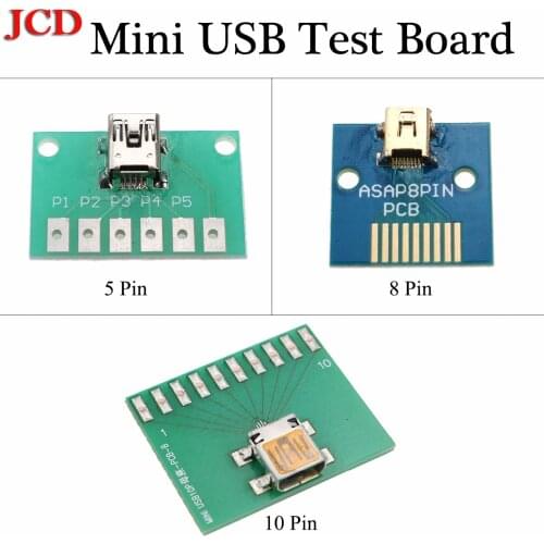 JCD 5pin 8 pin 10 pin MINI USB FEMALE SOCKET TO DIP BOARD PITCH 2.54MM MINI 5PIN 5p female JACK plug CONNECTOR Converter adapter