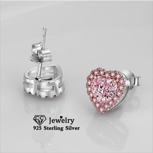 Classic Jewelry Stud Earrings For Women 925 Silver Cubic Zirconia 6mm Stone Bridal Wedding Earrings Engagement CCE666