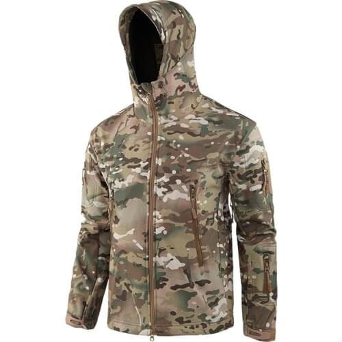 GHJQL Shark Skin Soft Shell Military Tactical Jacket Men Waterproof Army Fleece Clothing Multicam Camouflage Windbreakers 4XL