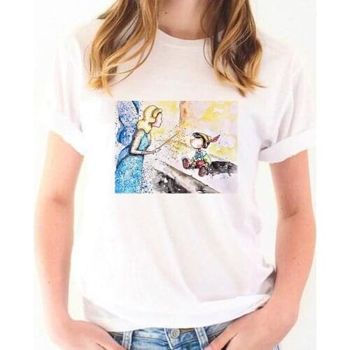 Summer Cool Women T-shirt Harajuku Streetwear Unisex T Shirt Anime Funny Cartoon Pinocchio Blue Fairy Hip Hop Tops Tees