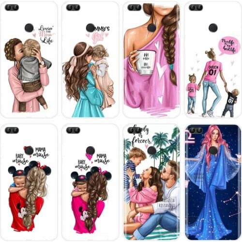 Brown Hair Baby Mom Girl Queen Soft Silicone TPU Phone Case For Huawei P9 P10 P20 PLUS P20 P30 PRO P9 P10 P20 P30 lite P smart
