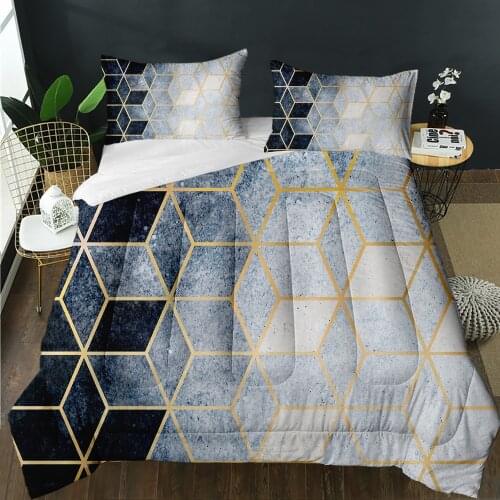 Customize 3D Print Gradient Square Pattern Quilt Super Comforter Soft Quilting Suitable For Girls Adult Home Bedroom Decor