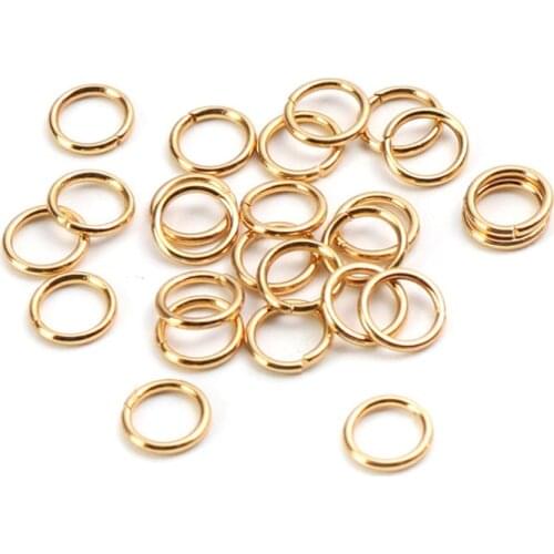 100 PCs Stainless Steel Opened Jump Rings Findings 5mm Dia. Round Gold Open Ring For Jewelry Making DIY Handmade Accessories