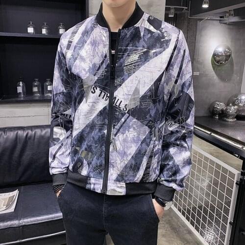 Casual Fashion Printing Mens Jackets Coats Outwear Bomber Jacket Men 2020 Spring Mens Pilot Jacket Sportswear Bomber Jacket