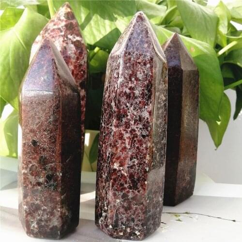 Drop shipping Natural Garnet Crystal Obelisk Quartz Crystal Wand Point Healing Stones Tower Natural Stones and Crystals 1pc