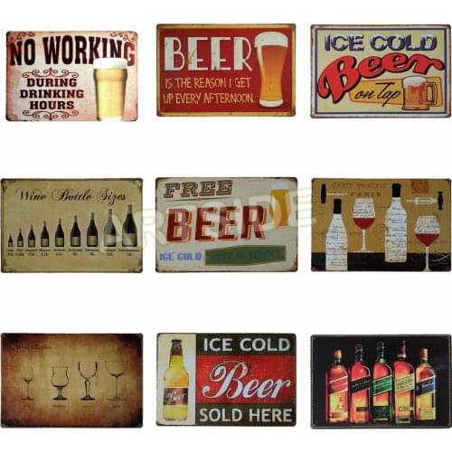 Rustic/Vintage Cold Beer Bar Pub Alcohol Liquor Humor Tin Metal Sign Wall Art 20*30cm