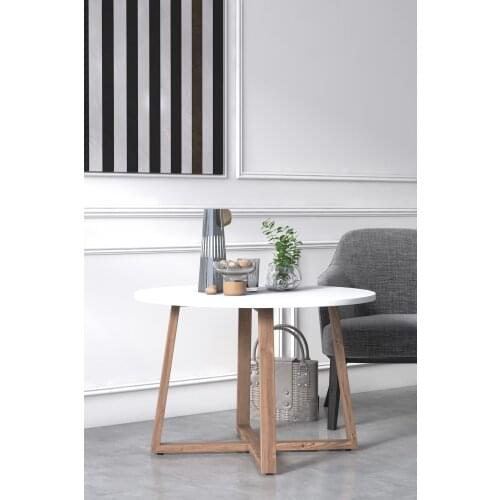 Ruum Store Loom Large Coffee Table Opaque White With Wooden Legs -397