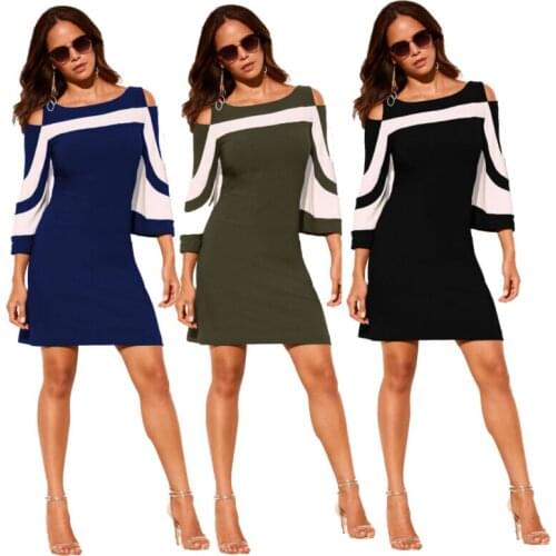 Sexy Women Dresses Casaul Cold Shoulder Skirt Evening Cocktail Clothing