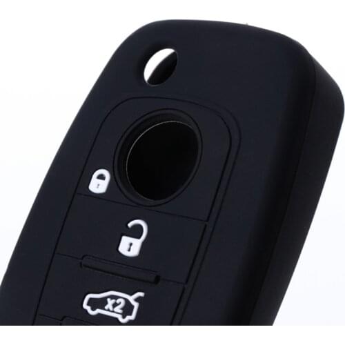 Silicone Car Key Case Cover For Fiat 500X Toro Tipo Egea 3 Buttons Neon
