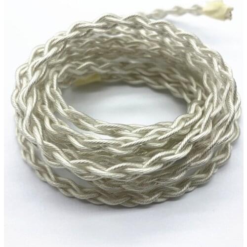 High-purity oxygen-free copper silver-plated wire 4-strand bold headphone upgrade line Single strand multiple twists OD: 4.5-5.0