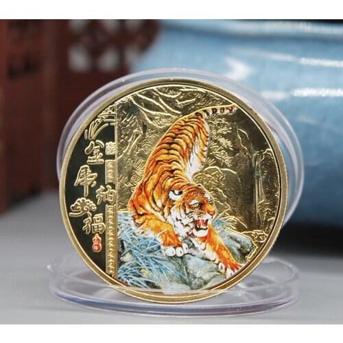 Gold Silver Twelve Zodiac Tiger Tiger Coins Year of The Tiger Collectibles 2022 Gift Chinese Culture coin