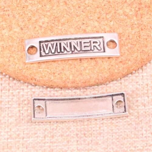 12pcs Winner Connector Charms Metal Pendants for Bracelet and Necklace Jewelry DIY Handmade 35*10mm