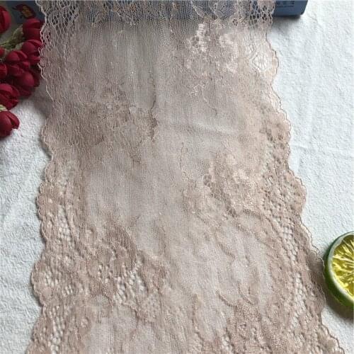 18.5cm Light Brown Red Quality French Lace Underwear Ladies Clothing Fabric Decoration Spandex 2021 E1180