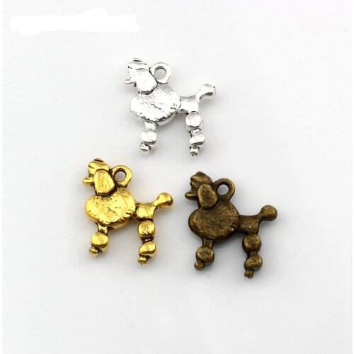 Hot ! 300pcs Zinc Alloy Double-sided design Dog Charms pendants DIY Jewelry 15 x14mm 3 color mm2