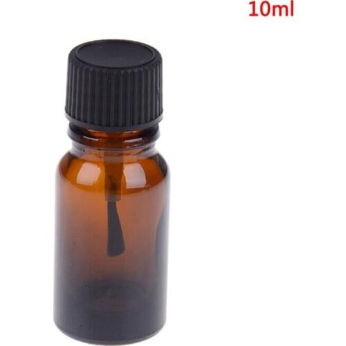 5/10ml Empty Glass Nail Polish Gel Bottle Containers Brown Brush Bottle Nail Polish Holder Nail Polish Storage 2 Size