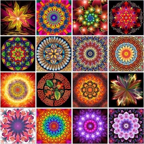 5D Diy Diamond Painting Mandala Diamond Art Rhinestone Flower Diamond Embroidery Cross Stitch Kit Full Square Mosaic Home Decor