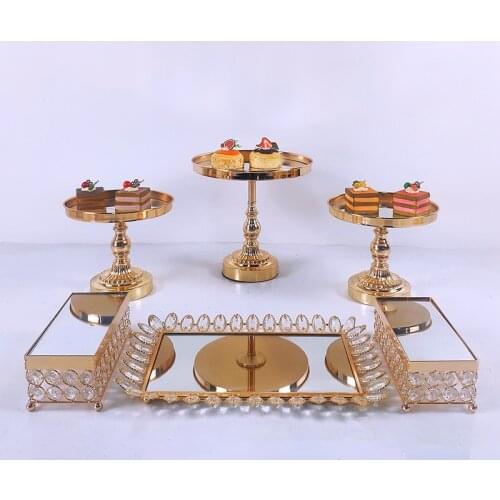 6-15 PC Crystal Metal Wedding Multilayer Fruit Cake Rack Set Festival Party Display Tray