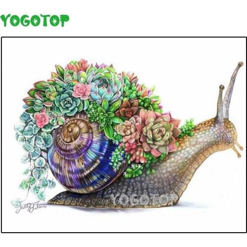 Snails succulent plants diy diamond painting full square round diamond embroidery cactus landscape,diamond mosaic autumn,YY4756