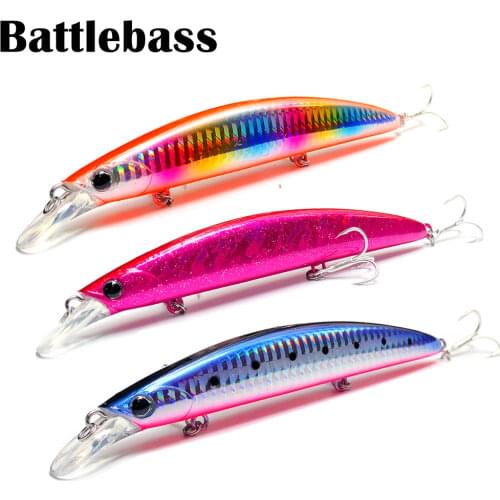 BATTLEBASS 110mm/130mm 19g/23g Minnow Fishing lure Hard Bait Floating Wobblers Laser Professional Artificial Bait Long Casting