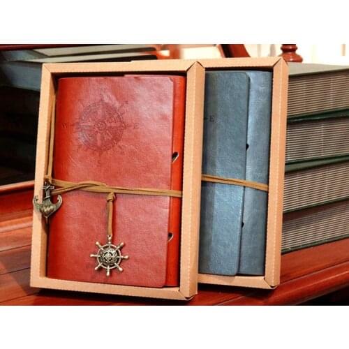Free shipping stationery vintage leather loose-leaf notebook cowhide paper notebook beautiful diary