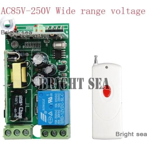 85V-280V wide range voltage RF wireless remote control switch system 1Receiver &1Transmitter 315/433MHZ for LED ON/OFF