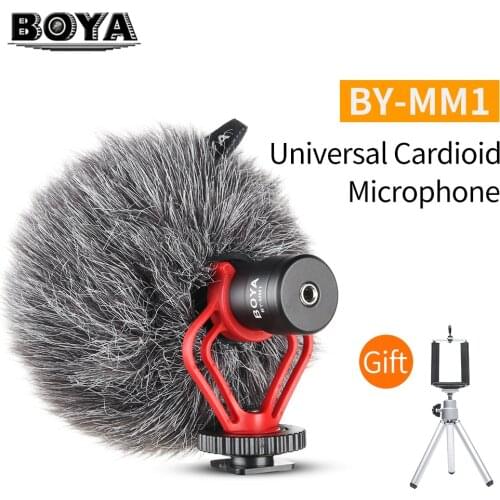 BOYA BY-MM1 Video On-Camera Recording Microphone Shotgun Mic for Zhiyun Smooth 4 DJI Feiyu OSMO DSLR Camera iPhone 7 Smartphone
