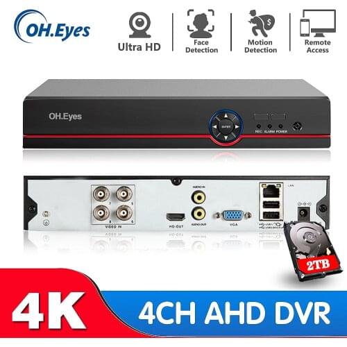 H.265+ 4CH AHD DVR 4K CCTV 8CH 16CH 5MP 2MP Hybrid Security DVR Recorder Camera Onvif Coxial Control P2P XVI/AHD/TVI/CVI/CVBS/IP