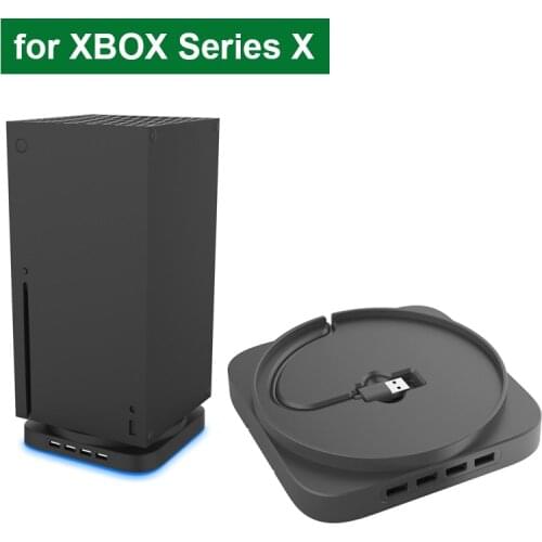 Game Console Vertical Bracket Game Player Stand For Xbox Series X Games Host Base With 4 Ports USB 2.0 Hub Mount Cradle Dock