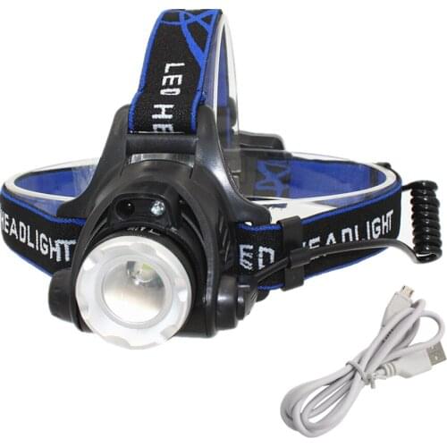 IR Sensor Headlight Induction Micro USB Rechargeable Lantern XM-L T6 LED Headlamp Flashlight Head Torch Use 18650 Battery