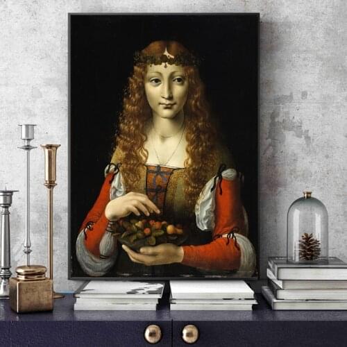 Girl With Cherries Famous Canvas Art Paintings Reproductions By Italy Famous Artist Canvas Art Prints For Home Wall Decoration