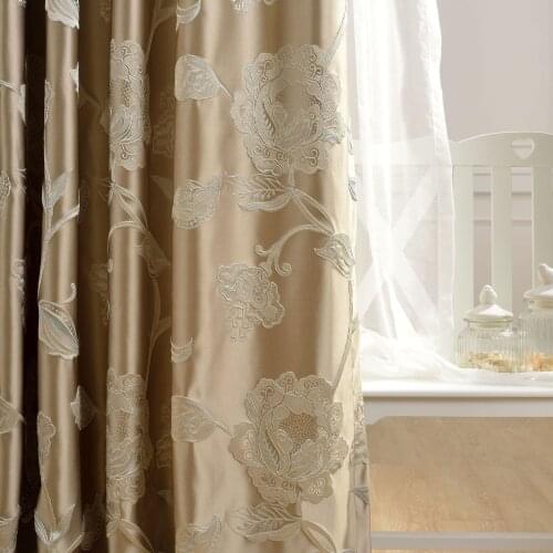 Chinese Luxury Curtains for Living Room Brown Window Treatments for Bedroom Blinds Draps Panel Curtains Customized Home Decor