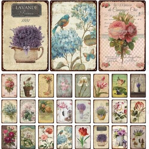Garden Metal Tin Sign Retro Metal Plaque Board Decoration Bar Restaurant Gardening Room Courtyard Wall Decor Flower Poster Gift