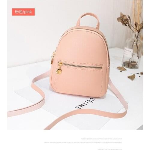 Girls Mini Backpack Faux Leather Women Mini Backpack Multifunction Travel School Daypack Zipper Satchel Rucksack Bag