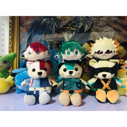 My Hero Academia Izuku Midoriya Katsuki Bakugo Kiamo Bear Doll Toy Plush Stuffed Keychain Keyring N