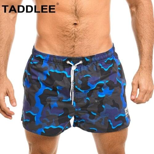 Taddlee Swimsuits Mens Swim Boxer Trunks Sexy Swimwear Square Cut Board Shorts