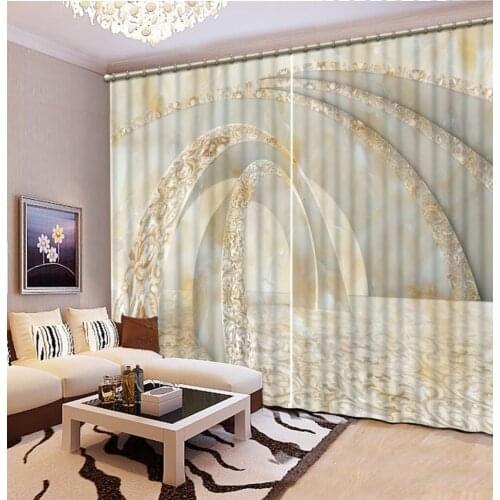 Custom Any Size 3D Curtain Bedroom Living Room Kitchen Home Window Curtains Marble Geometric Pattern Blackout Curtain Fabric