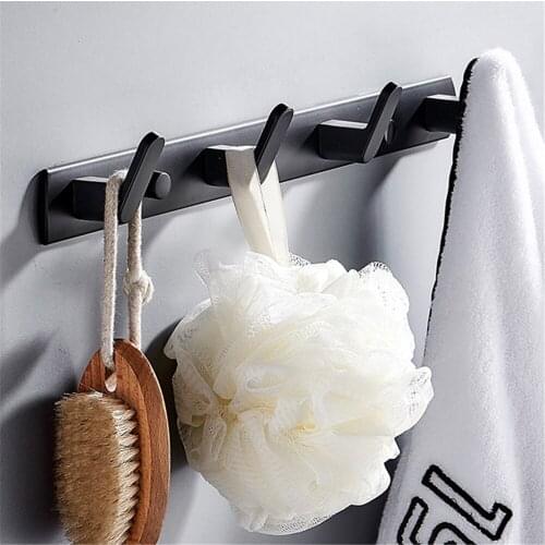 Wall Hook Rack Aluminum Clothes Towel Coat Hanging Rack Metal Hooks Toilet Shower Robe Door Keys Hanger for Bathroom Kitchen