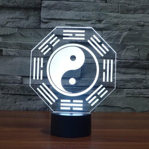 New Creative 3d Table Lamp For Bedroom Eight Diagrams Modeling Desk Lamp 7 color change Lovely cartoon childrens toys