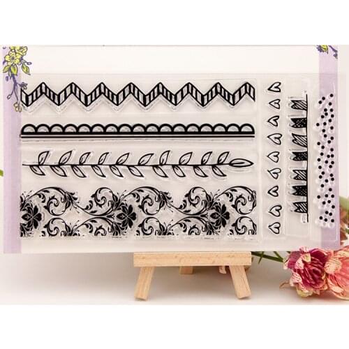 Leaf lace wavy lines Seal Stamp DIY Scrapbook Transparent rubber stamp Banner Heart Love stamp seal YZ-086