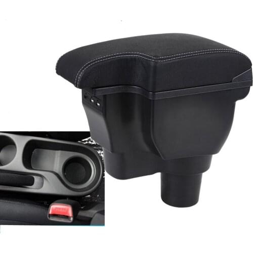 Arm Rest For Kia Rio 4 2017 2018 2019 X-Line Center Centre Console Storage Box Armrest Rotatable Leather Car Styling
