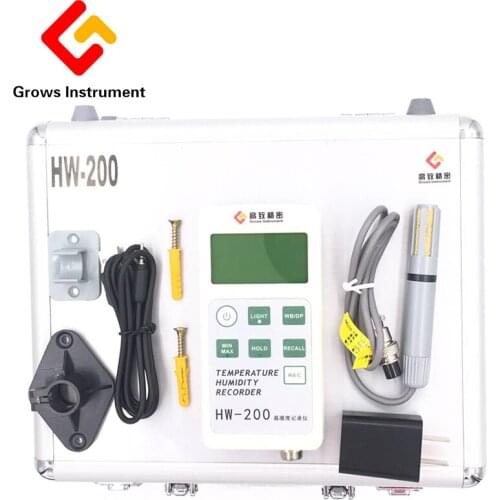 New LCD Display Portable Moisture Meters Unique Sensor Design Temperature Humidity Test Instrument HW200 With A Memory Device