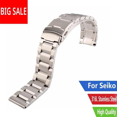 CARLYWET 18 20 22 24mm TOP Quality Silver Brushed Solid Stainless Steel Bracelet Watch Band Strap For Seiko SKX Tudor Tag Heuer