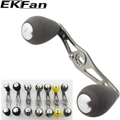 EKFan Stainless Steel Fishing Reel Handle EVA Knobs For Baitcasting Fishing Reel Rocker Spinning Reel Handle Accessories