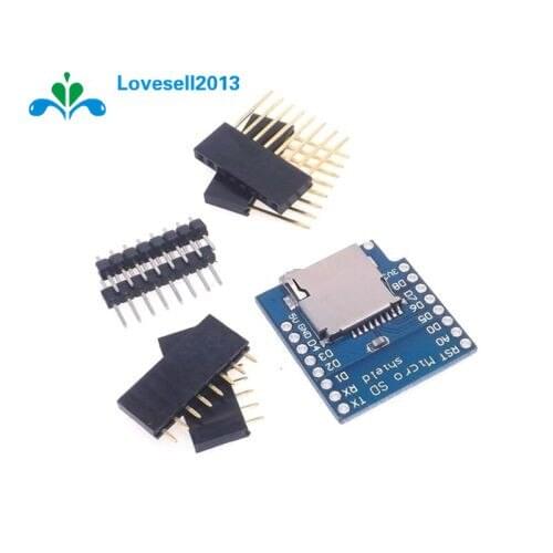 Micro SD Card Shield for WeMos D1 Mini WiFi ESP8266 TF Memorry Storage Card Module With Pins for Arduino
