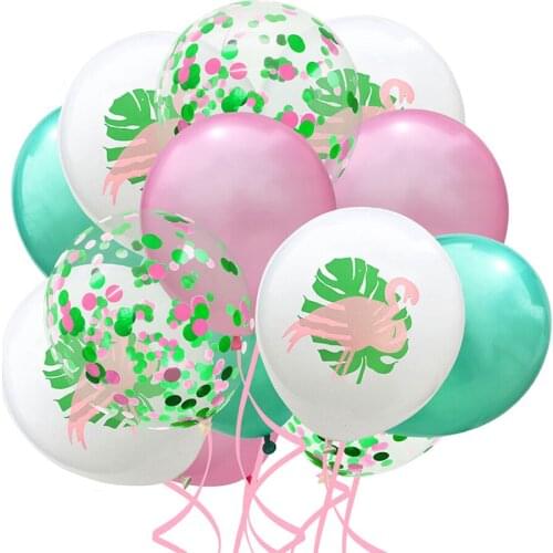 Flamingo Ballons Hawaii Party Confetti Air Ballon Flamingo Theme Birthday Party Decorations Latex Balloons Summer Party Supplies