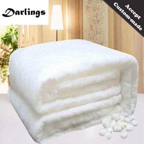 High Level 100%Chinese Silk Quilt Handmade Silk Comforter Four Seasons Silk Blankets Quality Cotton Fabric Cover Accept Custom