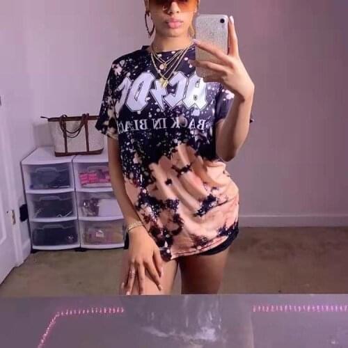 2021 European and American Womens Summer New Style Personalized Positioning Printing Short-Sleeved T-Shirt